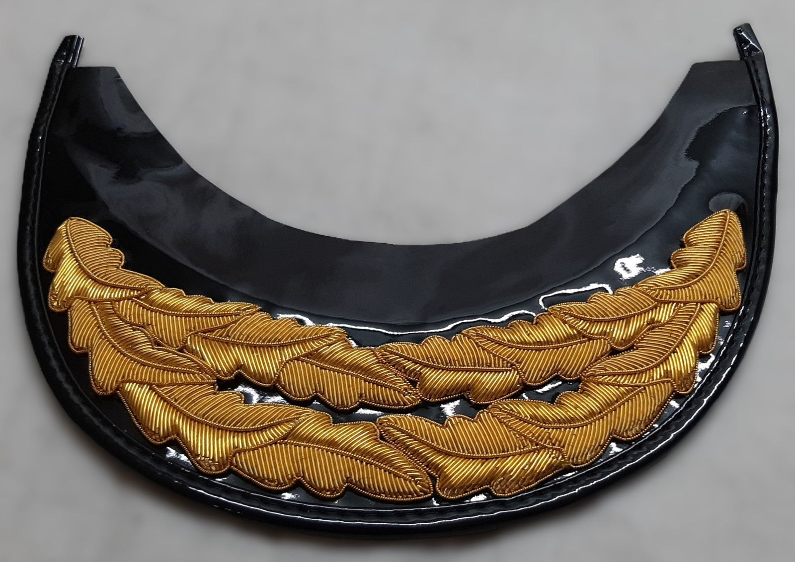 General Officer Peak British Oak Leaf Gold Wire Sprig Dress Hat Visor L
