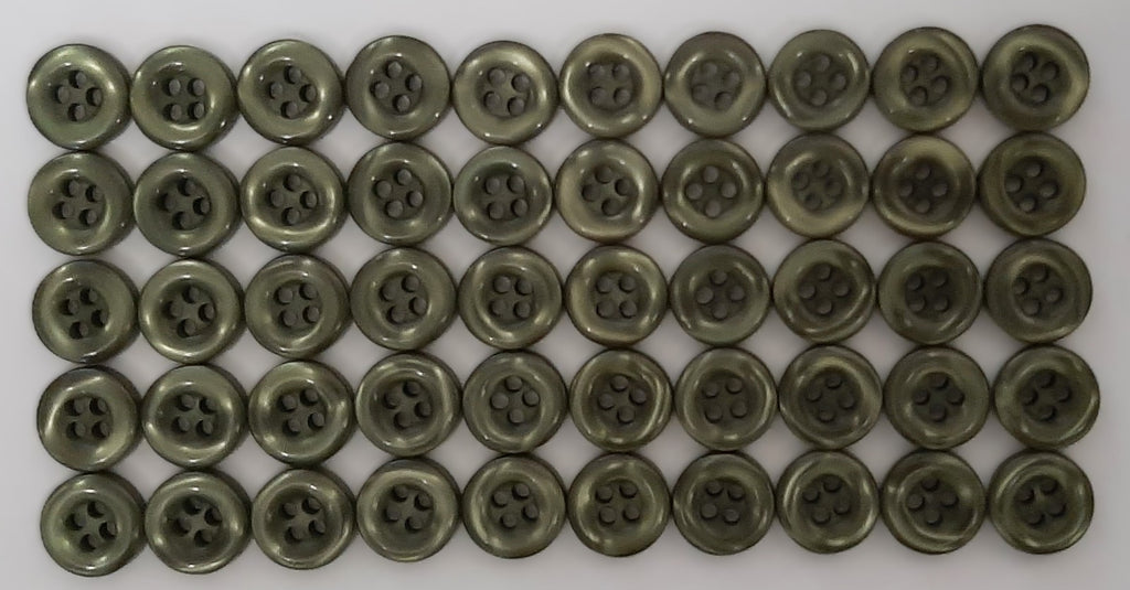 50 Vintage Buttons 4 Hole Shirt / Shank Anchors Pearlesque Green 8.9mm old Stock