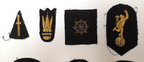 Various Wire Braided Army Navy Patches on Black Felt British set of 9