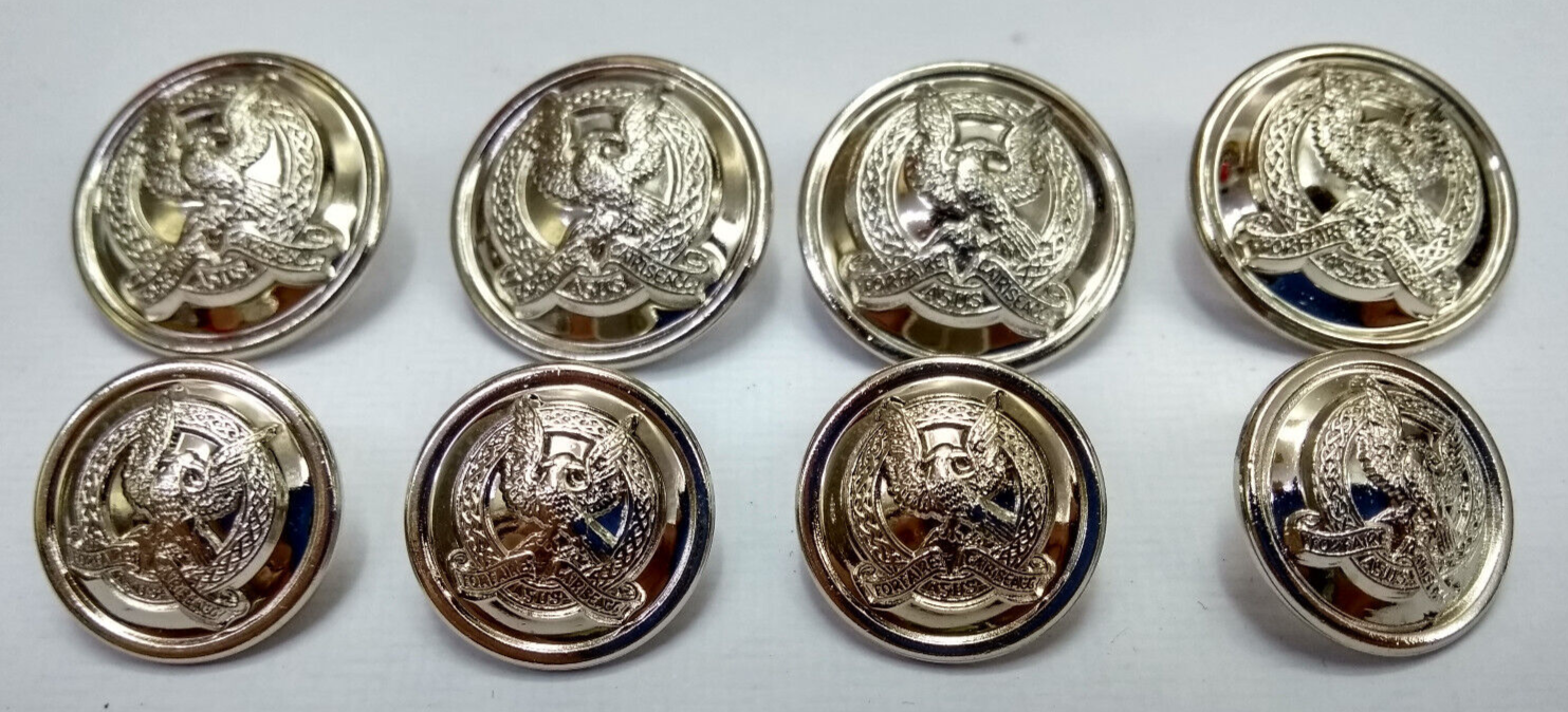 Irish Air Corps Buttons Shank Ring Back Type, set of 8 - NEW