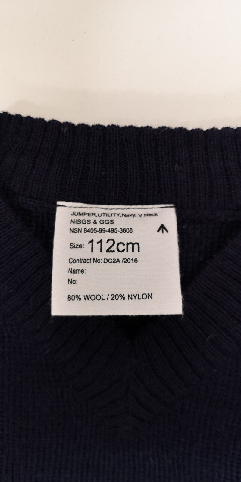 British Navy V-Neck Utility Jumper Sweater 80% Wool All Sizes