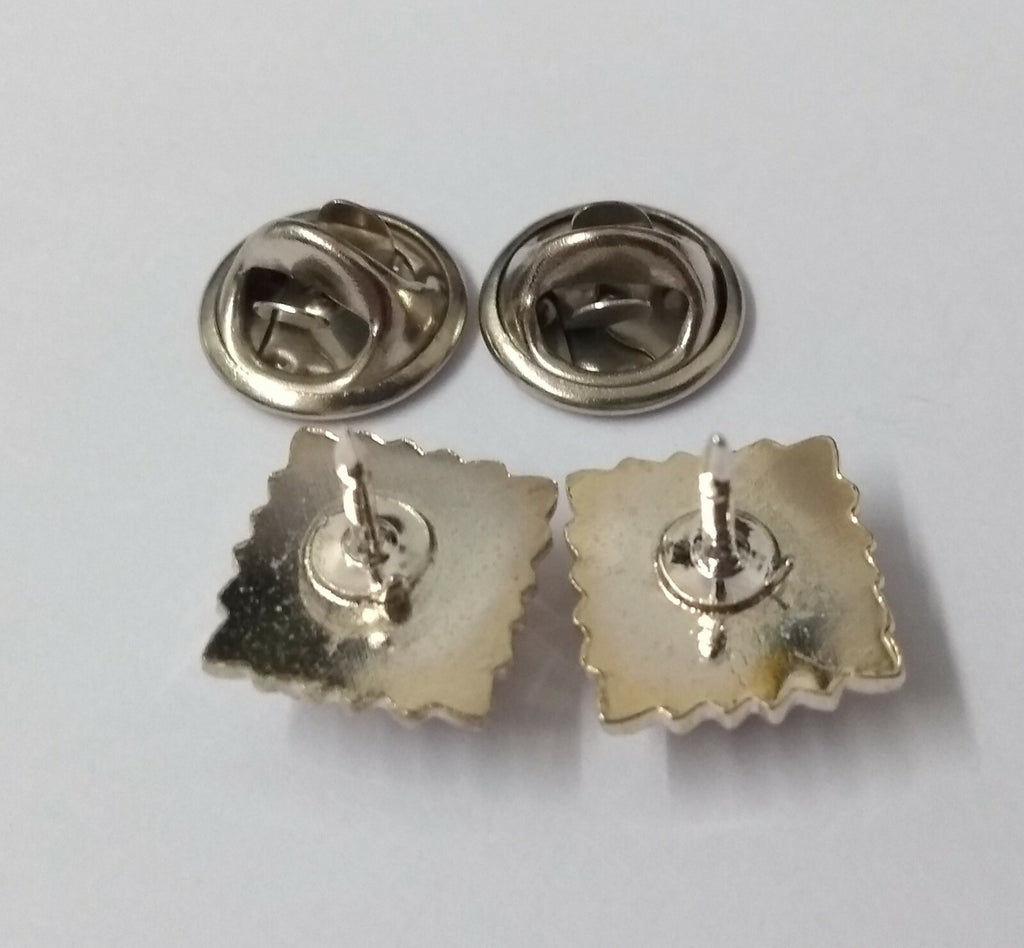 Light Infantry Pips 3/8" Silver Officer Rank Bath Stars Snap Pin X2 GIM160