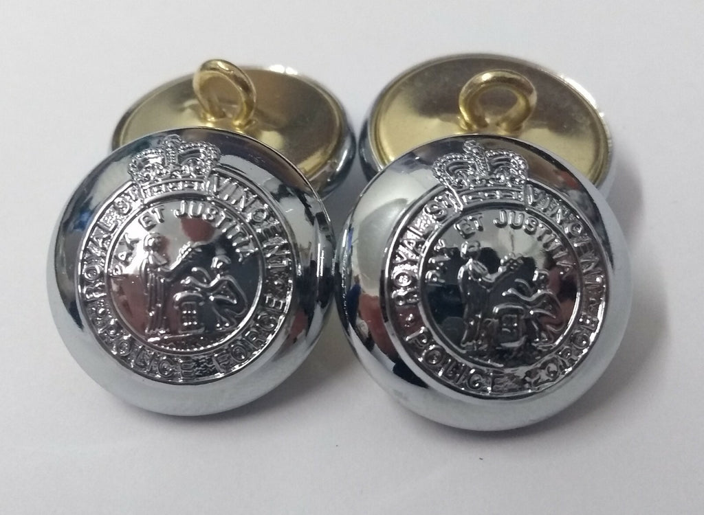 Genuine Royal St Vincent Forces Crown Insignia Silver Buttons 21mm V963 X4