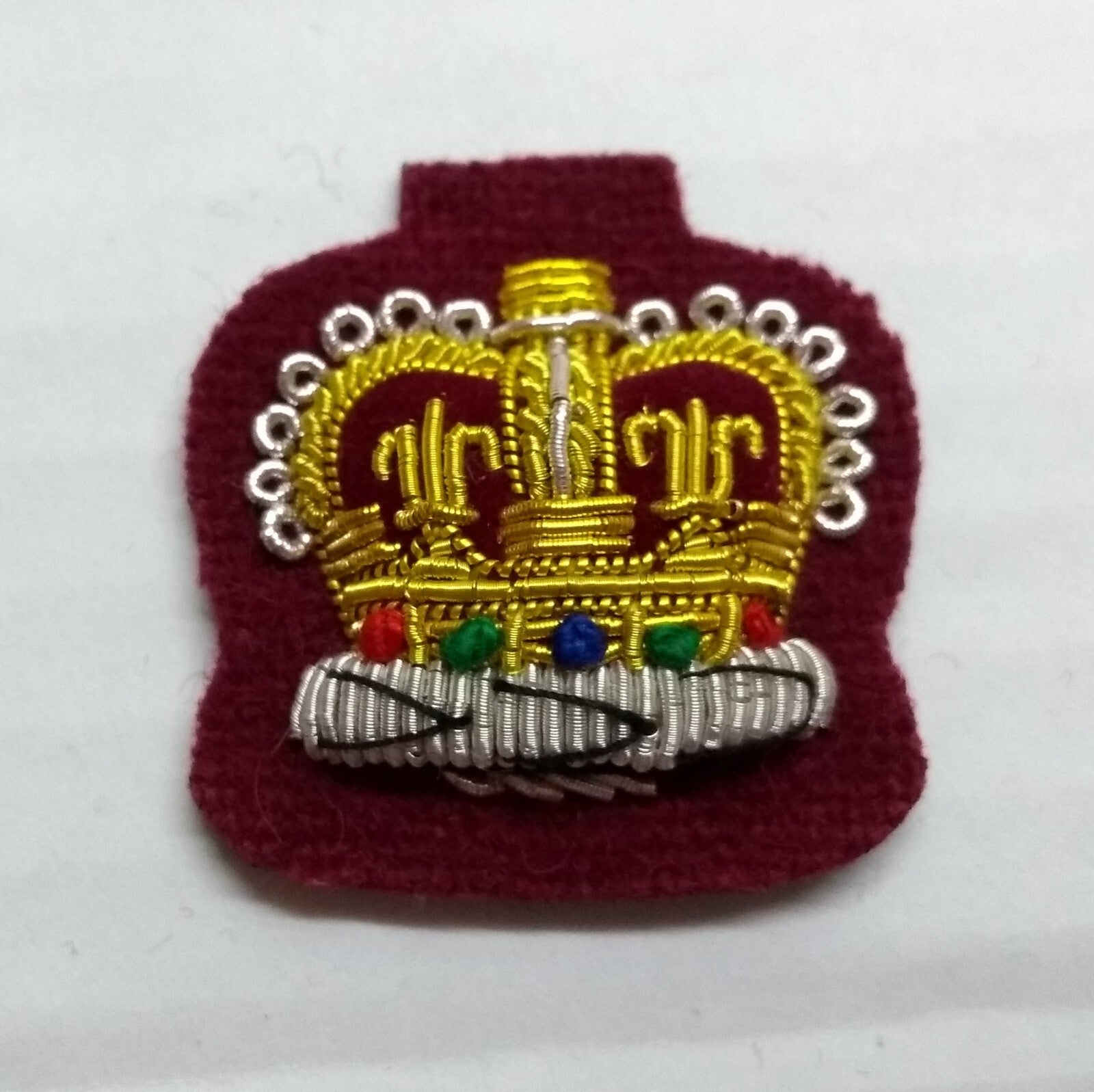 Staff Sergeant Crown No1 SSGT Maroon British Army Hand Embroidered Arm Patch