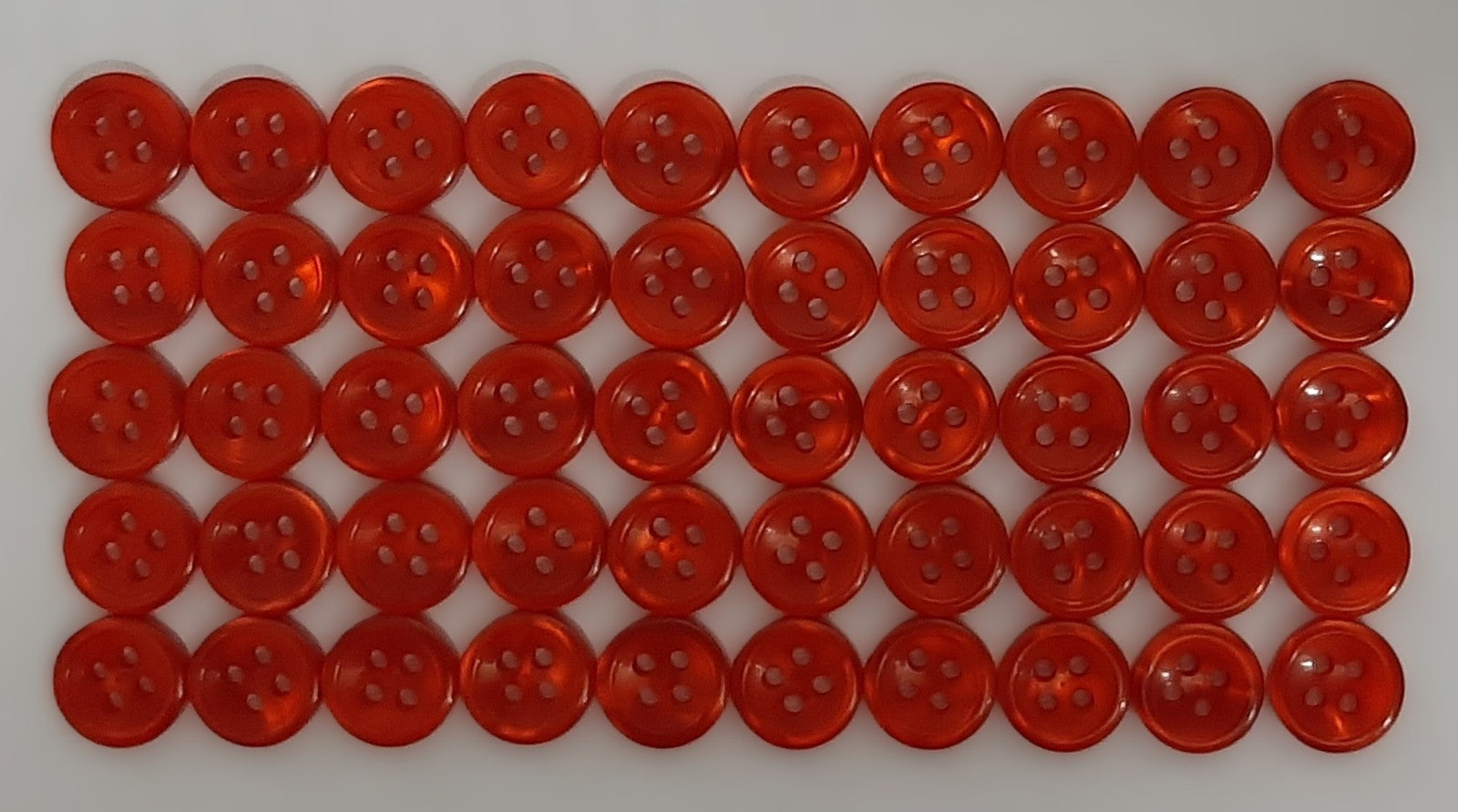 Vintage Buttons 50 4 Hole Shirt Shank Anchors Pearlesque Red 9.8mm NOS