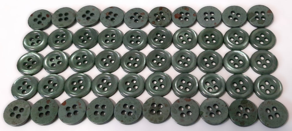 100 Vintage Buttons 4 Hole Shirt / Shank Anchors Pearlesque Green 11mm old Stock