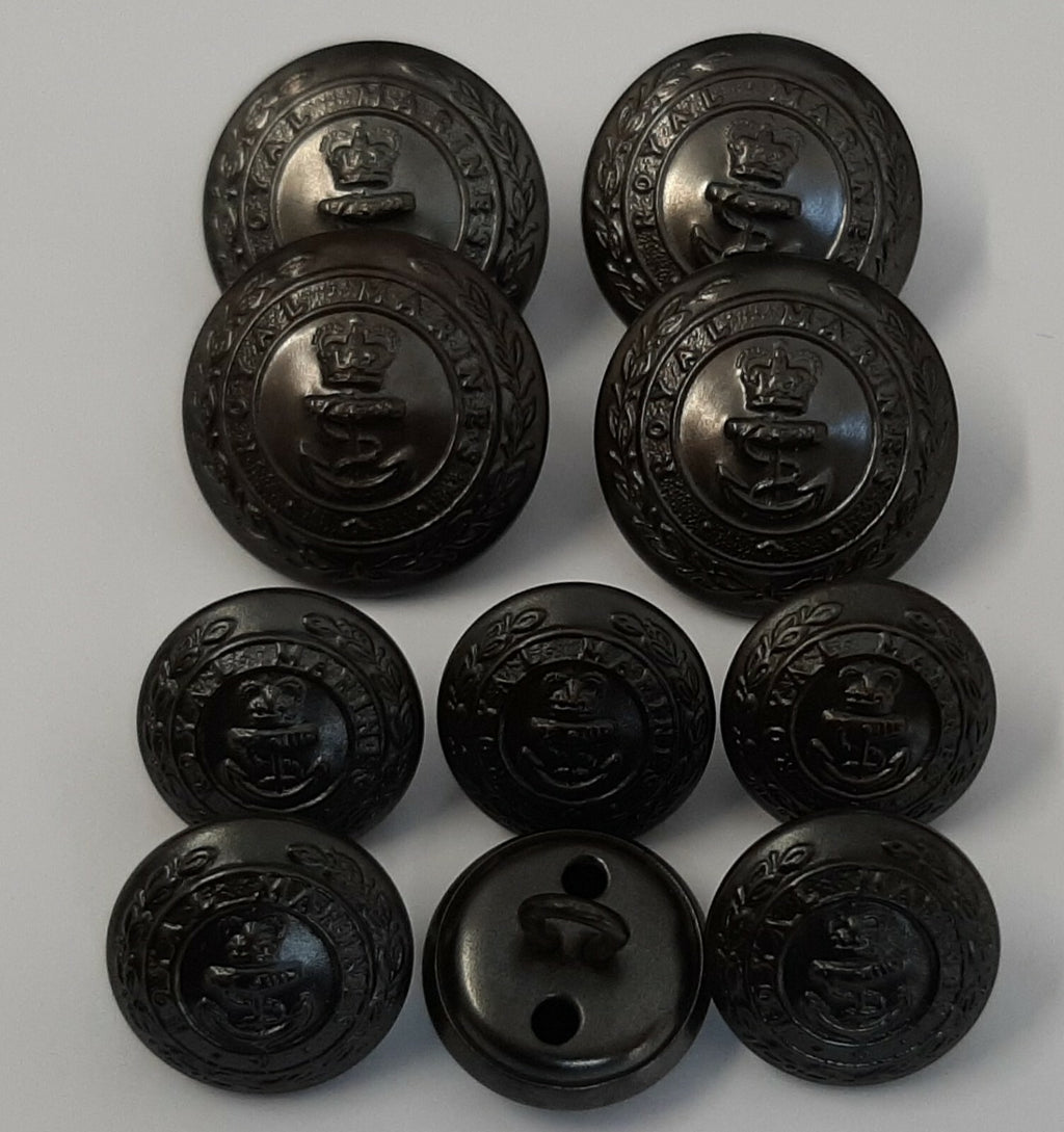 RM Lovat Ring Backed Anchor Jacket Button Set Size 38L & 27L