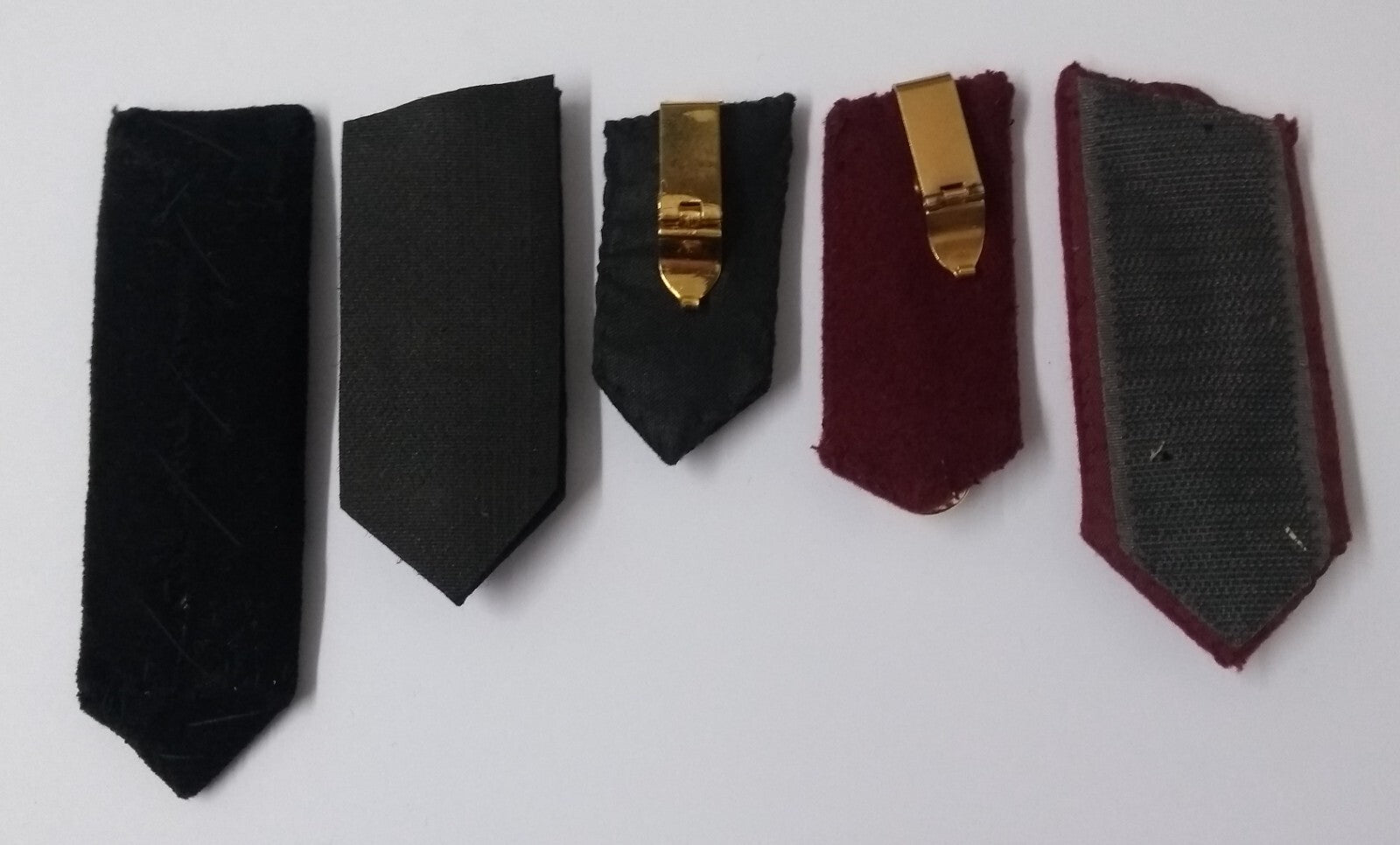 Assorted Gorgets Various Officers Issue For Collectors 5X Single Collar Tabs