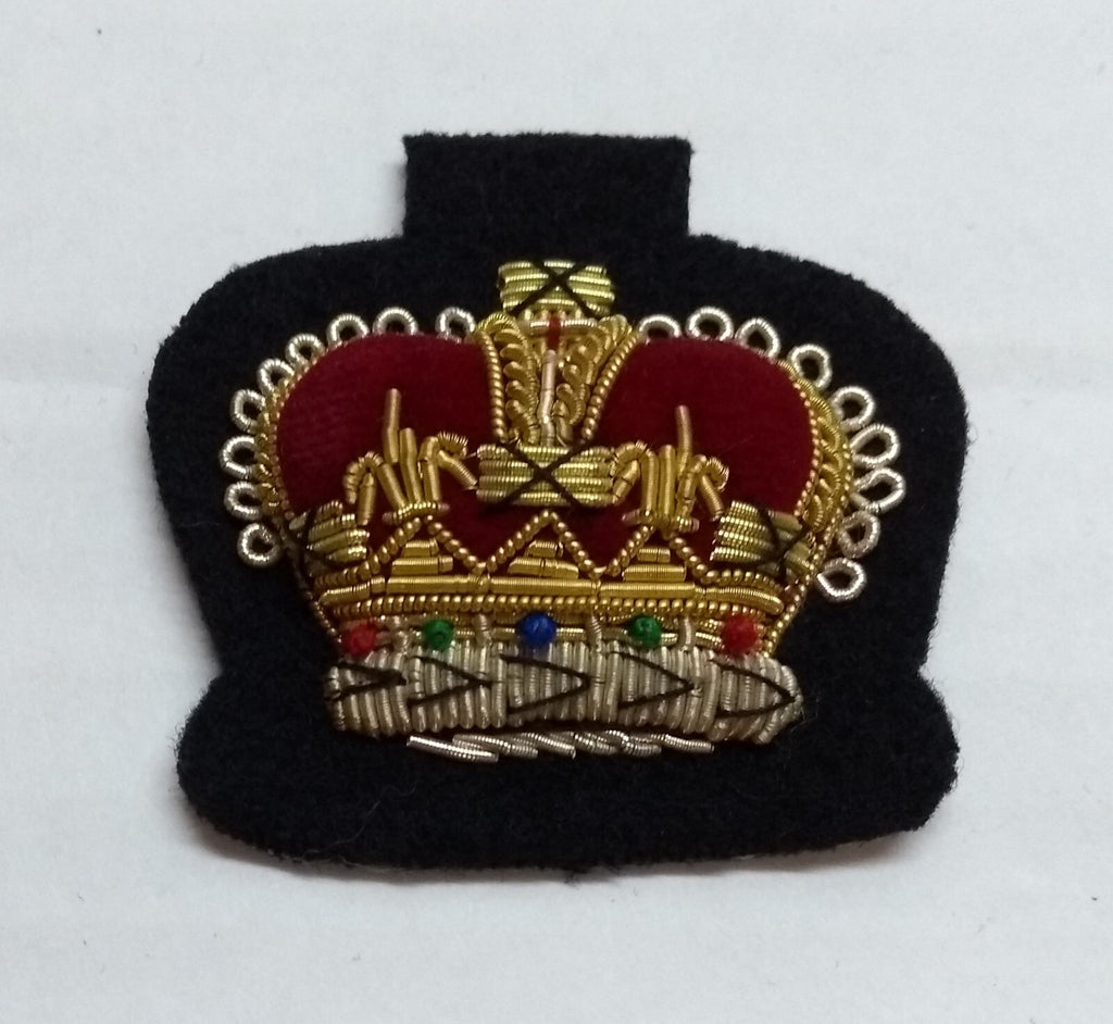 Warrant Officer Crown No1 WO 2 Navy British Army Hand Embroidered Arm Patch