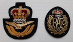 Hat Badges RAF Royal Air Force OFC and OA Embroidered for Dress / Visor Caps