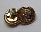RN Closure Buttons British Royal Navy Queens Crown Insignia With Fixing Clasp