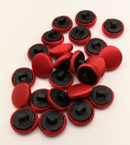 Fabric Covered Buttons Silk Scarlet / Red 20L x50