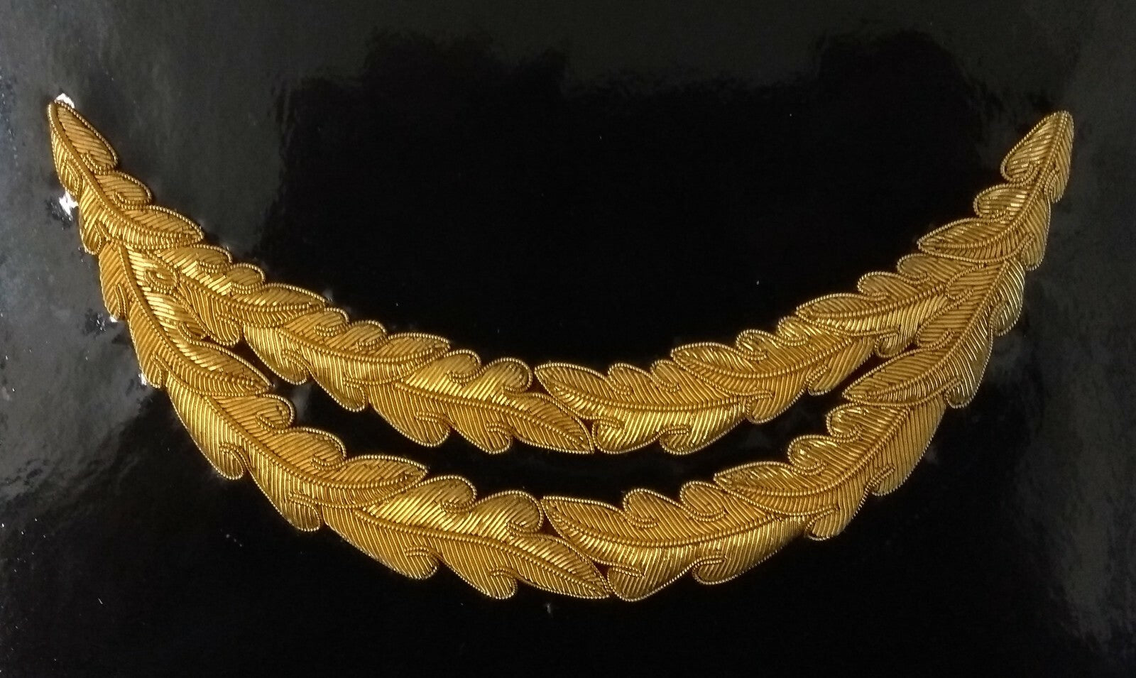 Genuine British Made 2 Row Officers "Scrambled Egg" Oak Leaf Decoration