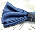 Dark Navy Blue Silk Bow Tie Made In The UK