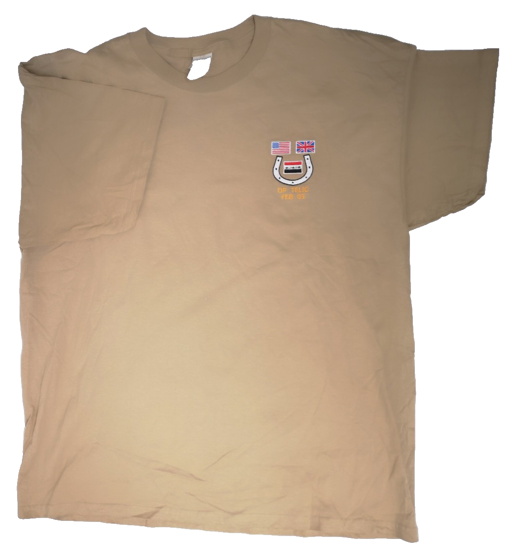 OP Cotton T-Shirt TELIC FEB 03 Symbol Beige Sand Colour Size XXL