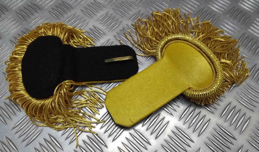Shoulder Brushes Senior Officers Ceremonial Epaulettes Gold & Black Felt Backing