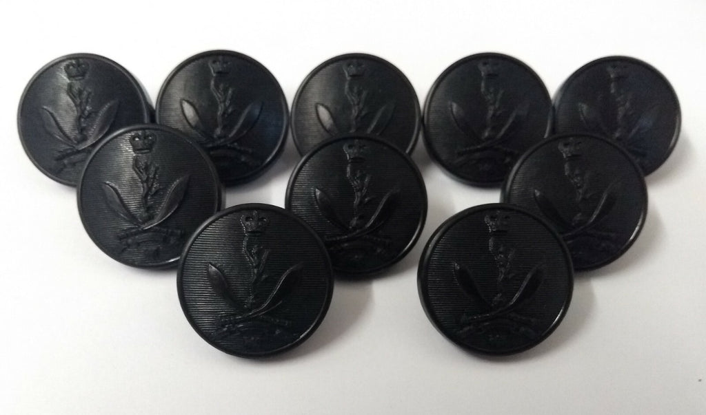 Genuine British Army Queens Gurkha (Signals) Issue Dress Black 40L Buttons - x10