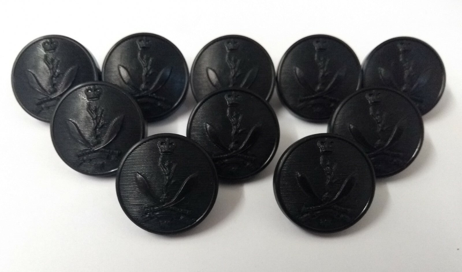 Genuine British Army Queens Gurkha (Signals) Issue Dress Black 40L Buttons - x10