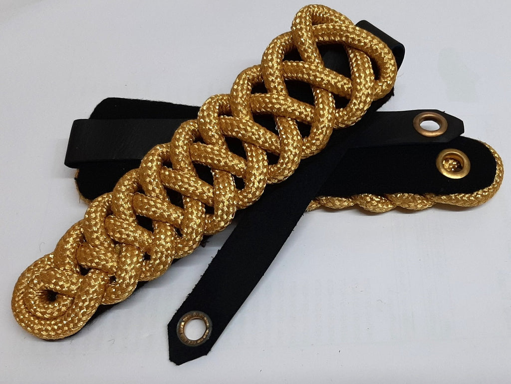 Gold Shoulder Cord Dragoon GDS Pattern With Black Strap / Backing British Made