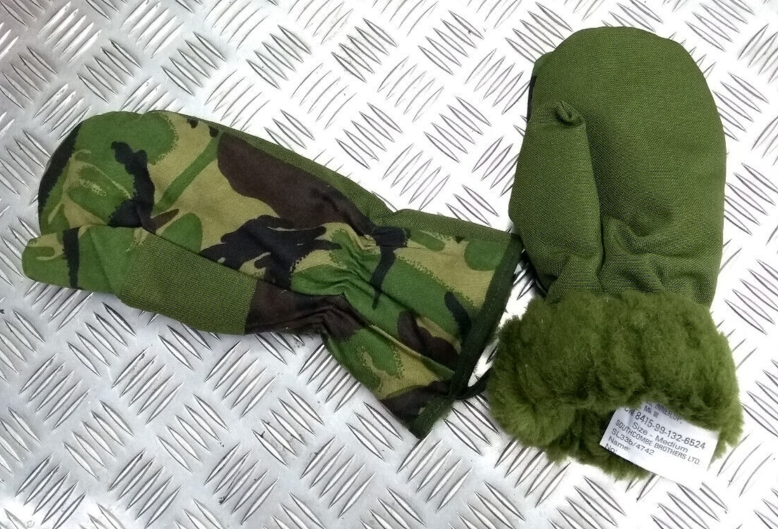 MK3 / Mark III Woodland DPM Camo Arctic Mittens Inner Size Large Genuine British