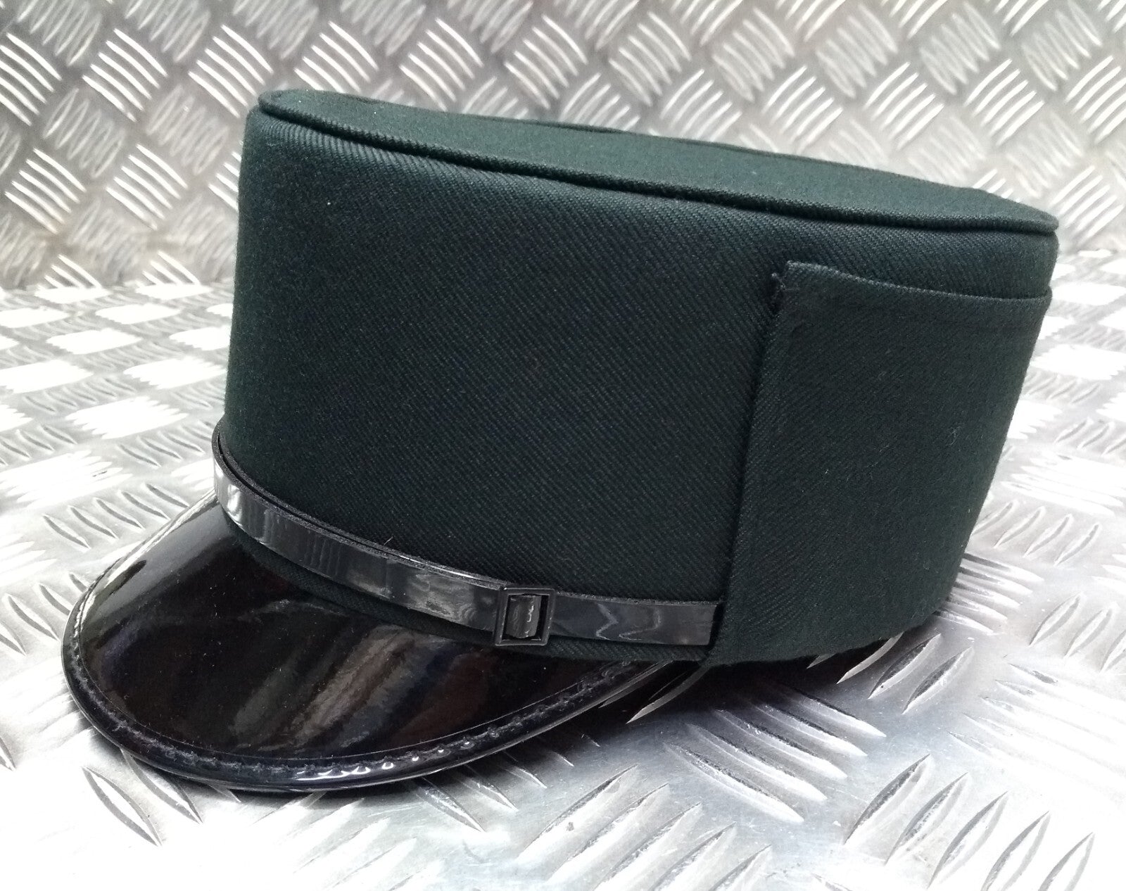 Female Dress Hat Bottle Green Woman's Uniform Visor Peak Cap With Chinstrap 52cm