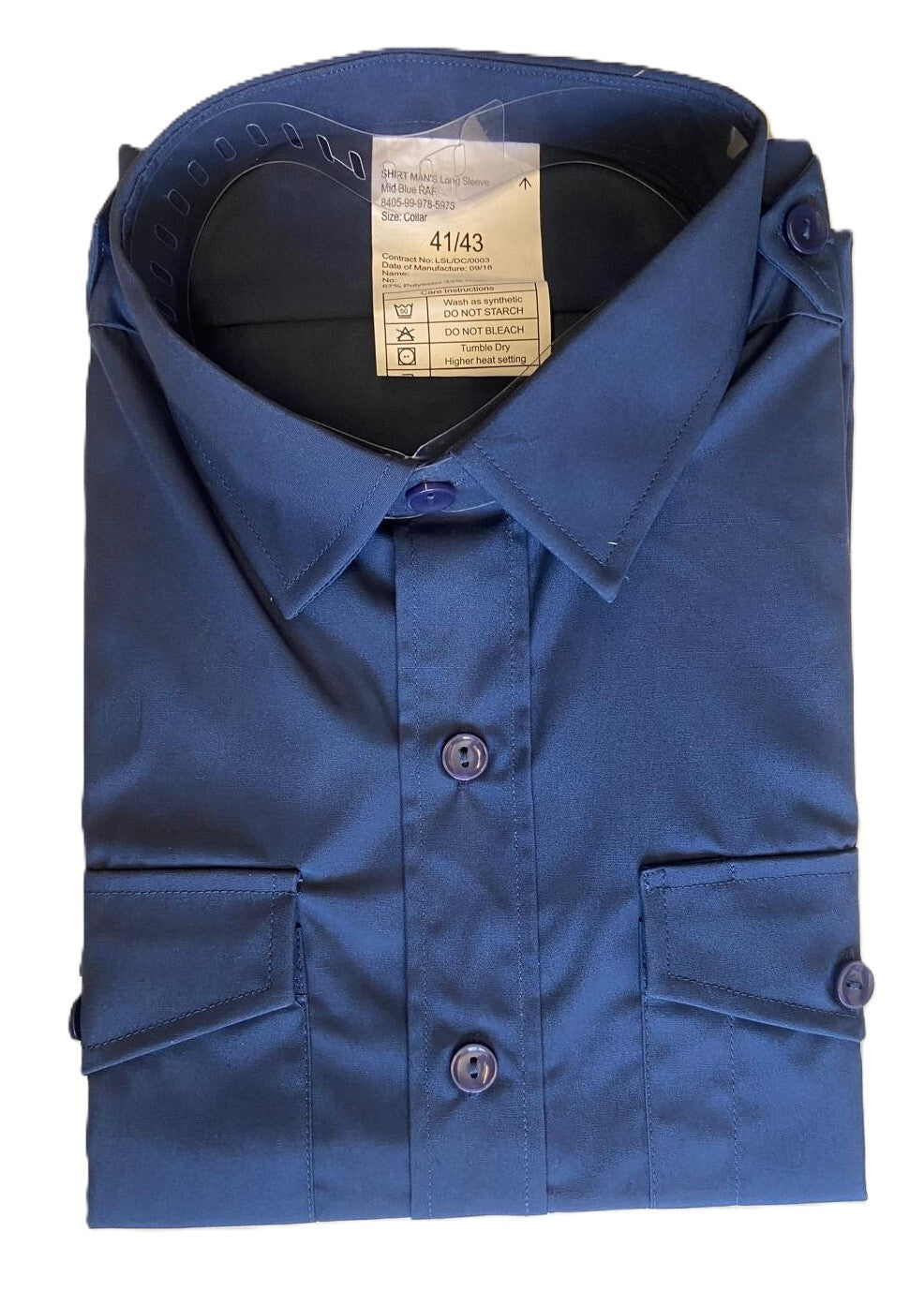 Working Shirt Mid Blue Long Sleeve RAF Royal Air Force Blue / Grey NEW