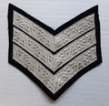 Mess Kit Chevrons Sergeant 3 Silver Bar Black Backed British Army Pattern SGT