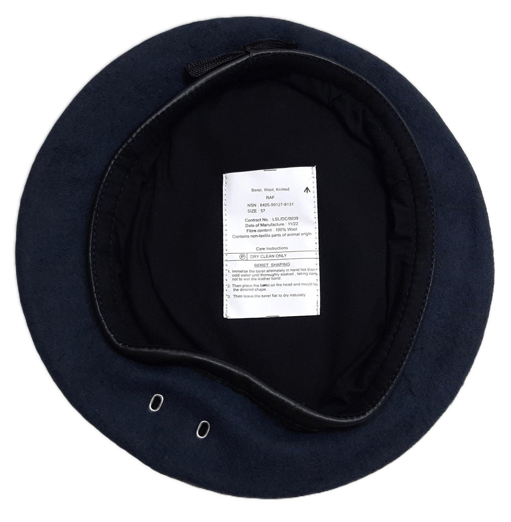 RAF Royal Air Force Berets Wool Knitted With Leather Rim Size 57cm Job Lot x10