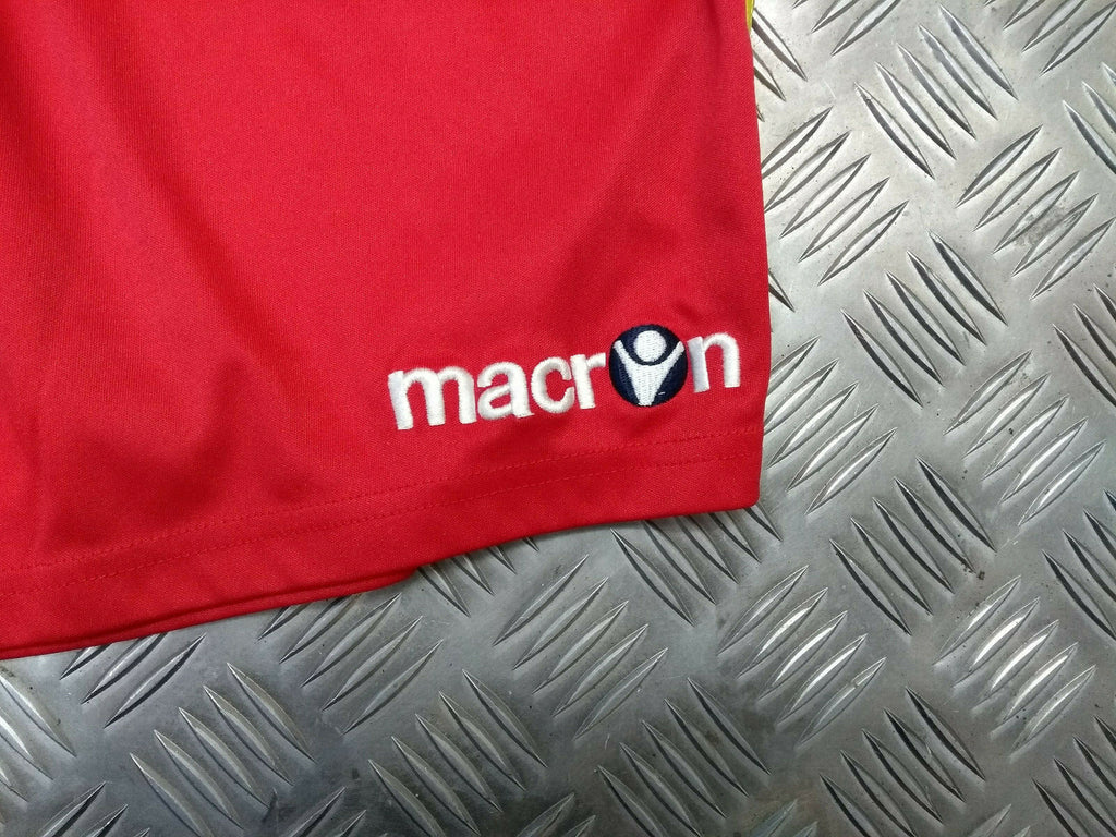 Macron Red Shorts with Drawstring Fastening 100% Polyester Large - Used
