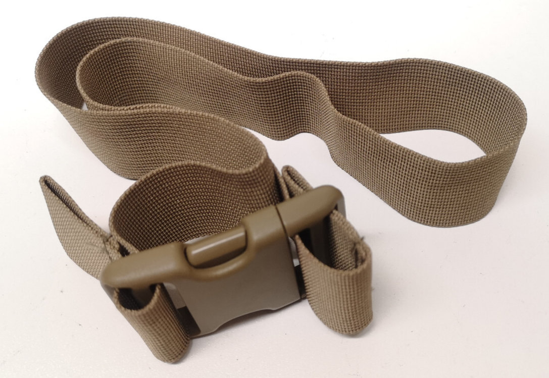 Khaki / Tan 30" x 38mm Extender Straps with Woo Jin Duraflex Dual Stealth Buckle