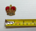 Army Crowns WO2 Gold/Silver Gilt With Red Padding Hand Embroidered Insignia 1"