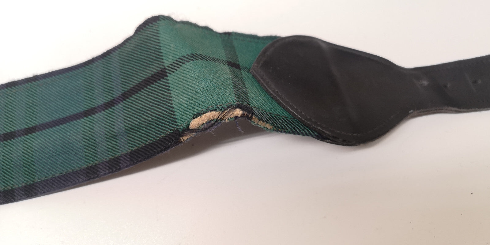 Scottish Regiment Belt Vintage British Old Tartan Patterned with defects