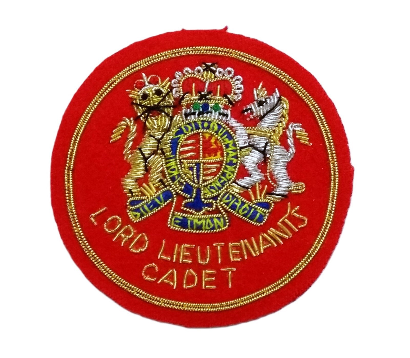 Lord-Lieutenant's Badge Arm H/E Cadets "Dieu et mon Droit" Royal Coat of Arms