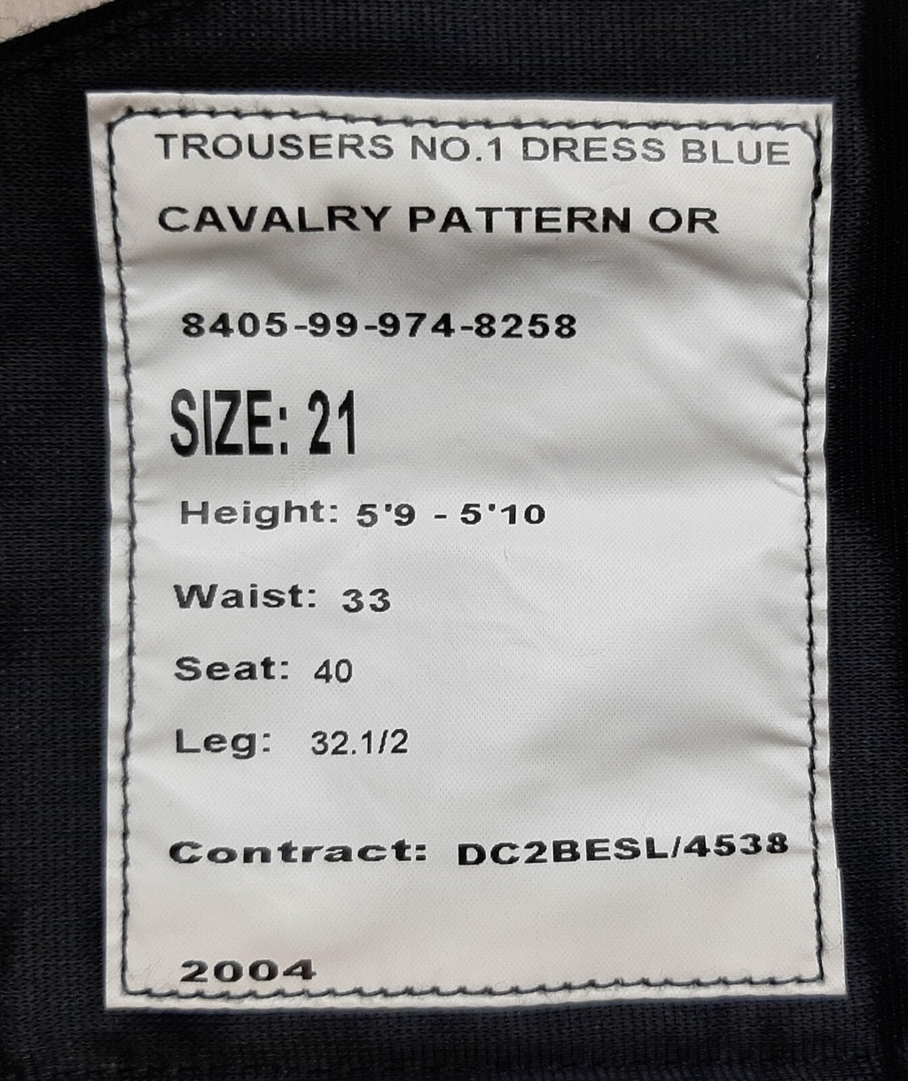 No1 Para Trousers British Army No 1. Blues Cavalry Pattern 1" Maroon Stripes 33"