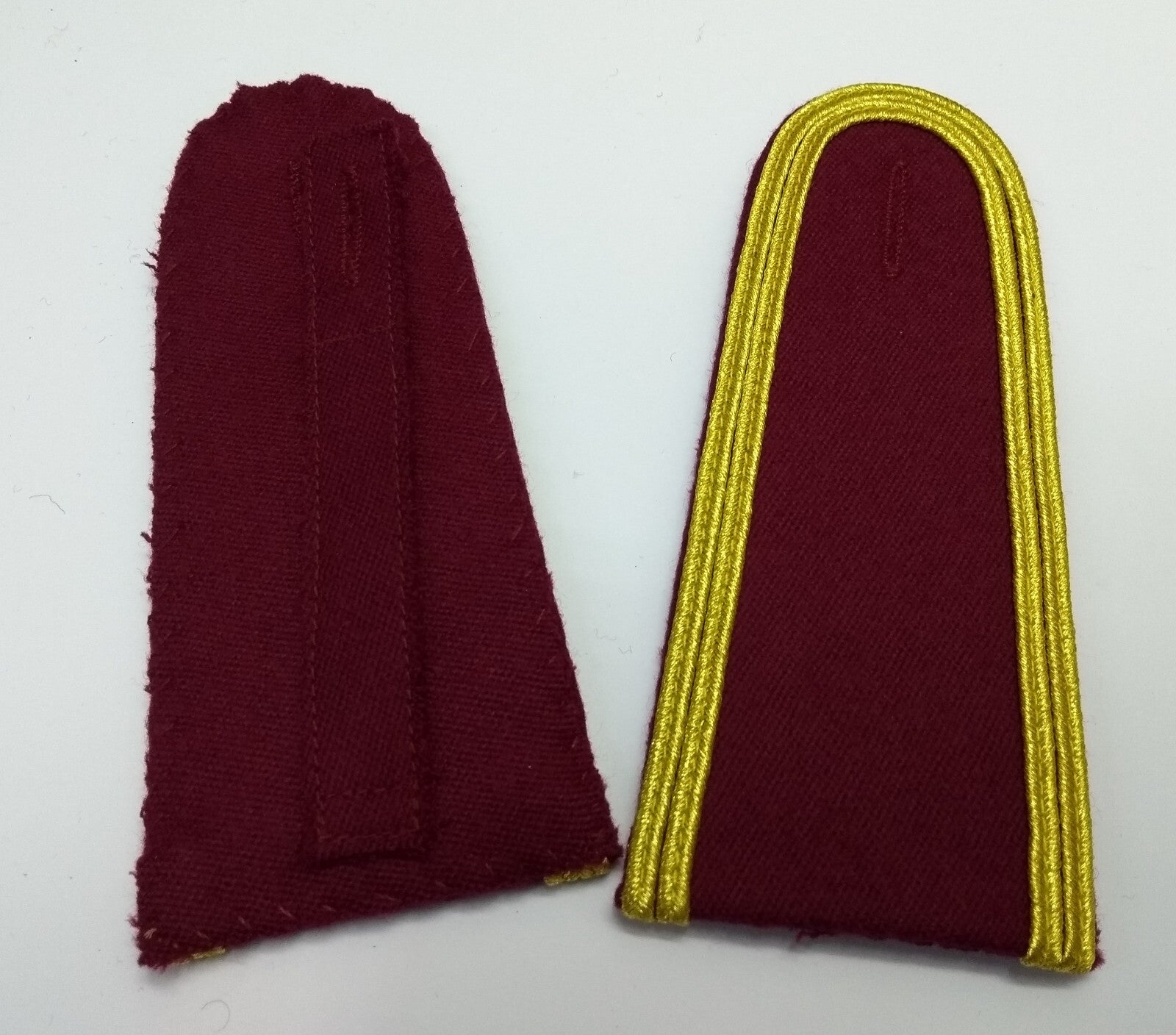 Senior Officer Shoulder Boards Abu Dhabi Obsolete Stock Maroon Melton Gold Braid