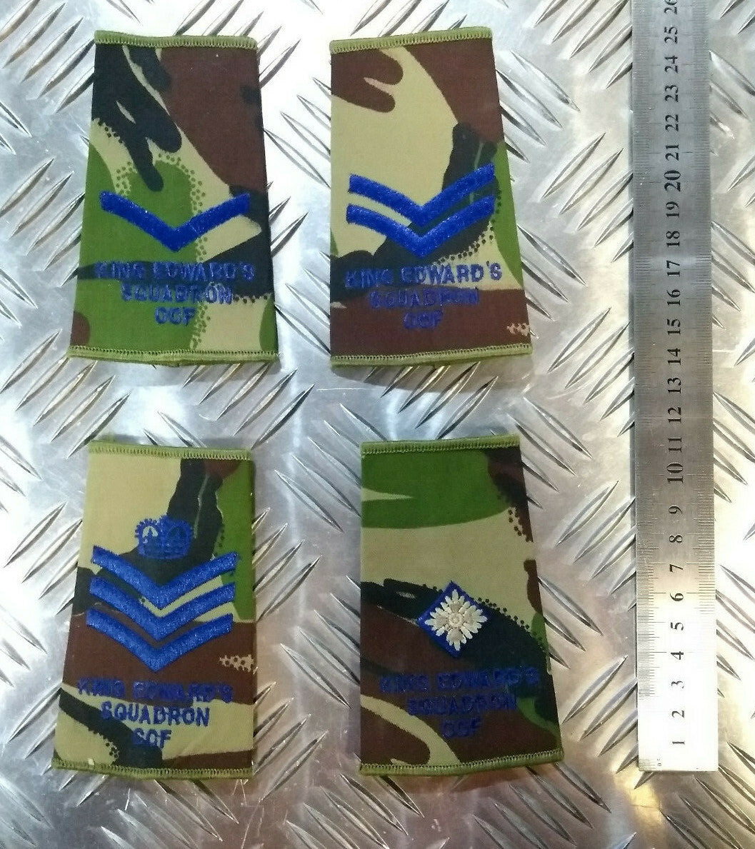 CCF Rank Slide Woodland DPM Camo King Edward's Squadron Assorted Ranks