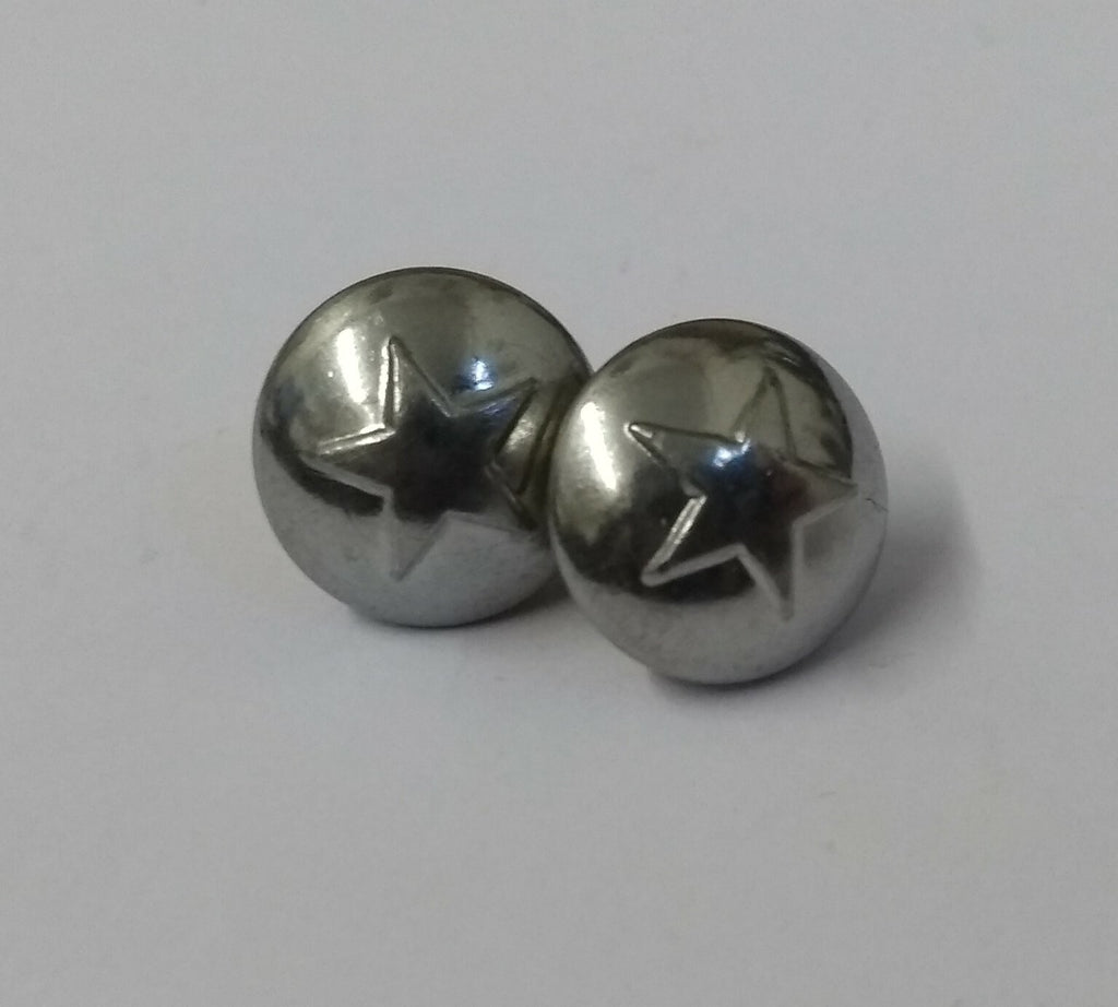 5 Point Star Small 11.6mm Dress Hat Buttons Looped Back With Raised Insignia X6