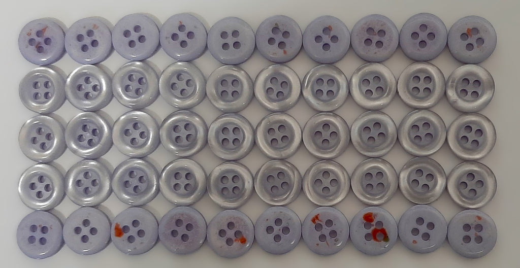 100 Vintage Buttons 4 Hole Shirt Shank Anchors Pearlesque Abbey Blue 11.3mm NOS