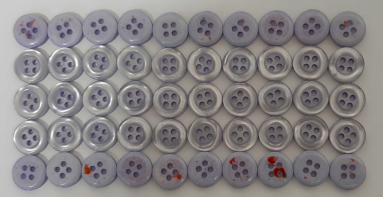 100 Vintage Buttons 4 Hole Shirt Shank Anchors Pearlesque Abbey Blue 11.3mm NOS