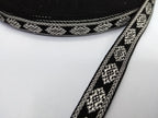 Blue or Black Cotton Lace with Silver Metalised Polyester Composite British Made