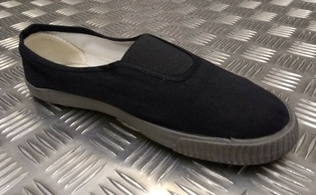 Genuine British Issue PT PE BLACK Retro Plimsolls Dabs- All sizes