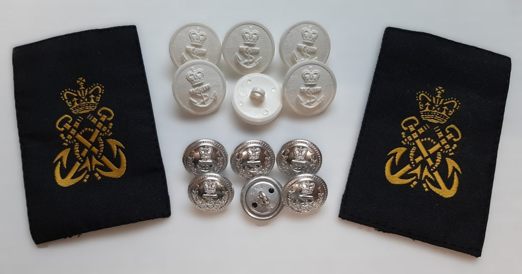 RNavy Buttons and Shirt Slides (PO) British Naval Set