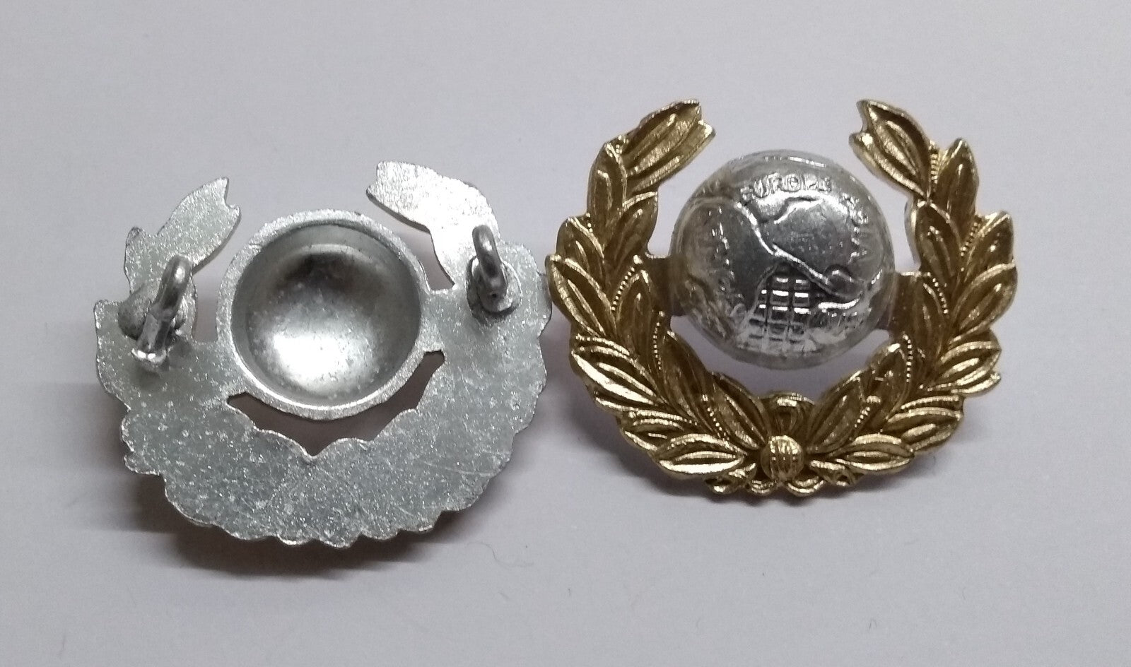 RM Collar Dogs Royal Marines Offc. No1 Metal Badges No Split Pins