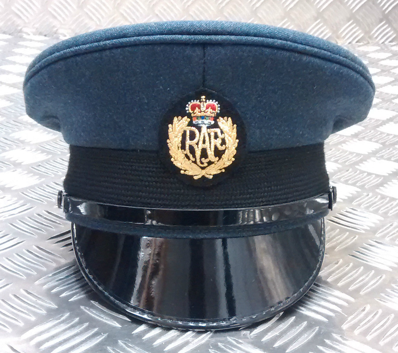 Dress Hat RAF Royal Air Force Blue Grey Colour QCS Ceremonial Visor Cap with Badge Assorted