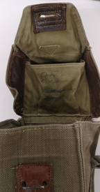 Vintage Belgian Army Canvas Shoulder Satchel Bag Gas Mask Heavy Duty Webbing