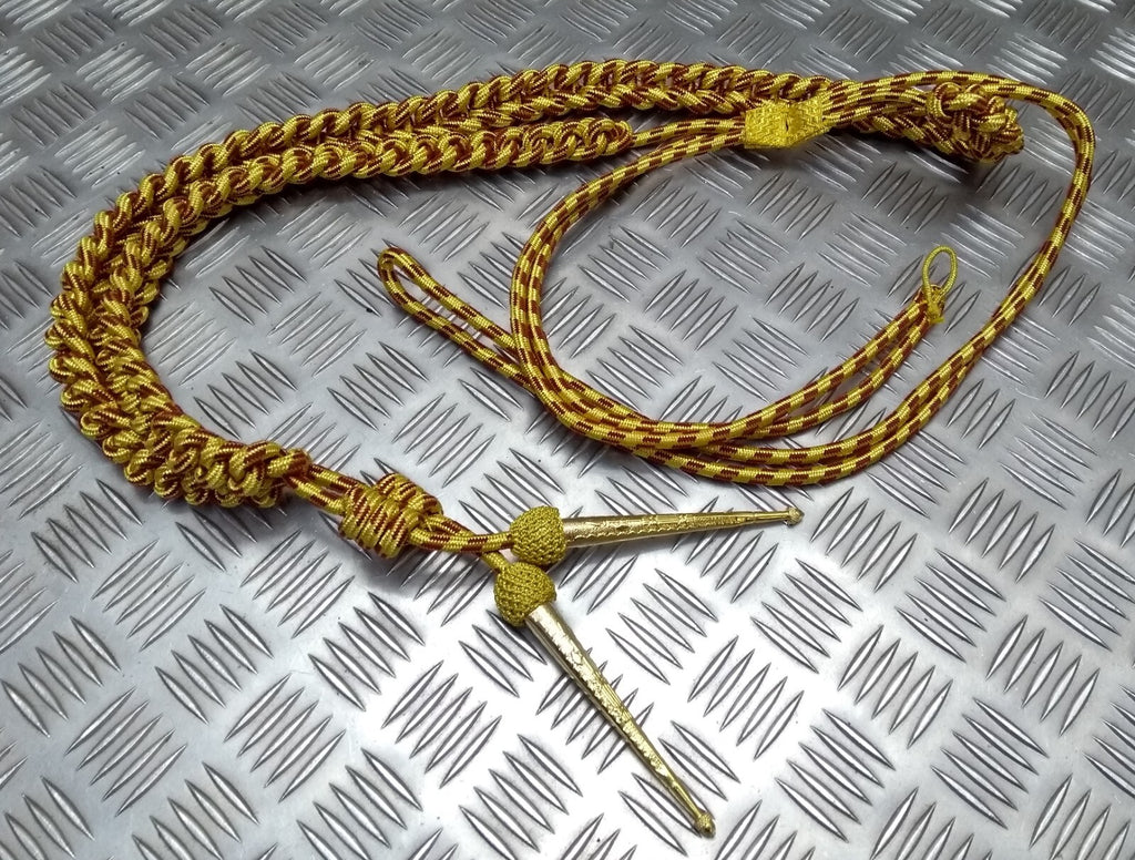 Crimson Fleck Gold Ceremonial Aiguillette British Made Senior Officer Issue