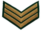 Mess Kit Chevrons Sergeant 3 Gold Bar Mid Green British Army Old Pattern SGT