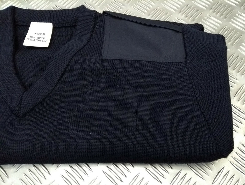 British Navy V-Neck Jumper Pullover Faulty Size Medium