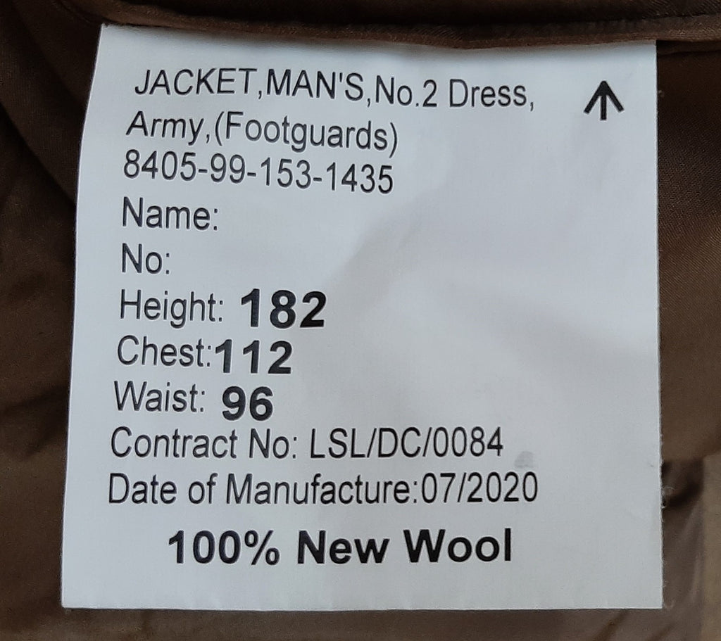 Welsh Jacket Tunic No2 British FAD Size 112cm Chest