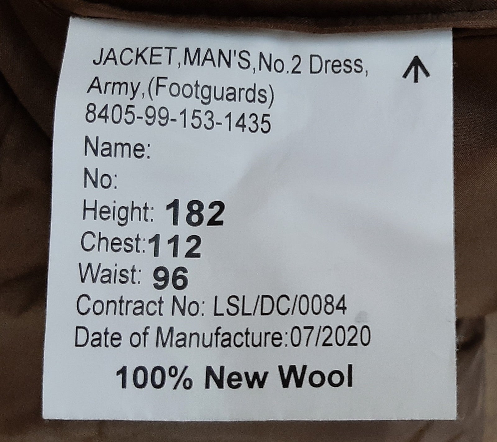 Welsh Jacket Tunic No2 British FAD Size 112cm Chest